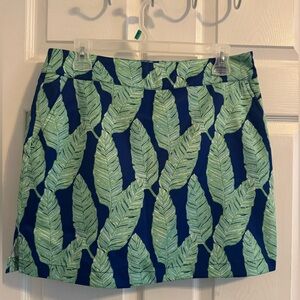 Vineyard Vines Blue and Green Leaf Mini Skirt
